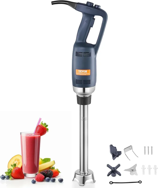 VBENLEM Commercial Immersion Blender 350W Power, Hand Held Mixer with 16-Inch 304 Stainless Steel Removable Shaft, Electric Stick Blender Constant Speed 16000RPM