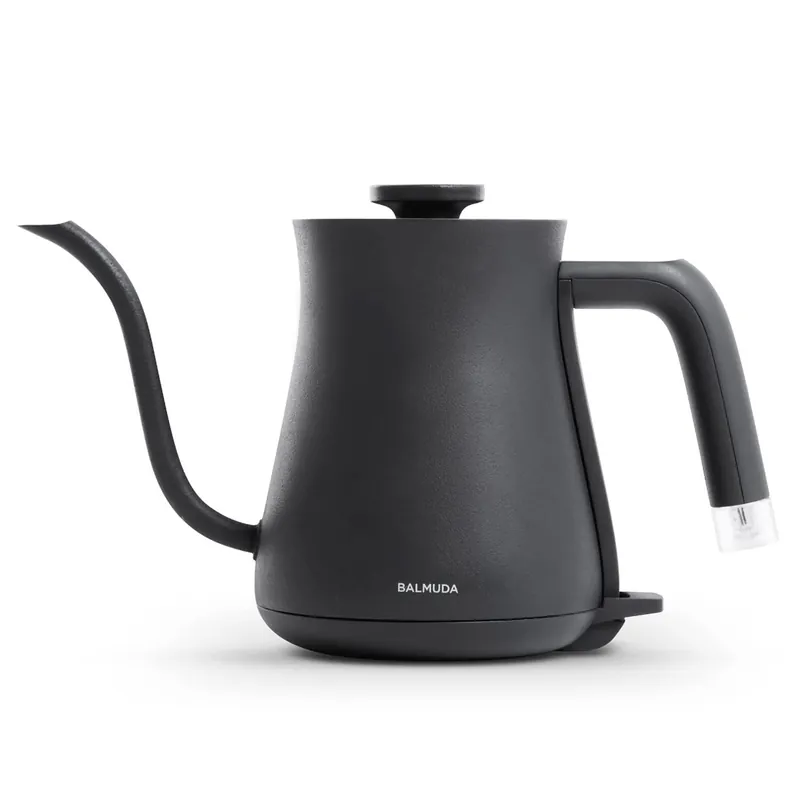 BALMUDA The Kettle Electric Gooseneck Kettle Lightweight Stainless Steel 0.6L (20fl oz) Capacity Neon Light Indicator Perfect for Tea and Coffee US Version Black