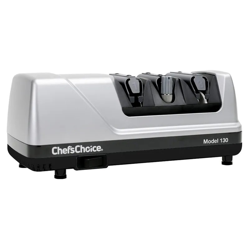 Chef’sChoice Professional Electric Knife Sharpeners Sharpening Station With 100-Percent Diamond Abrasives And Precision Angle Guides For 20-Degree Straight-Edge and Serrated Knives, 3-Stage, Silver