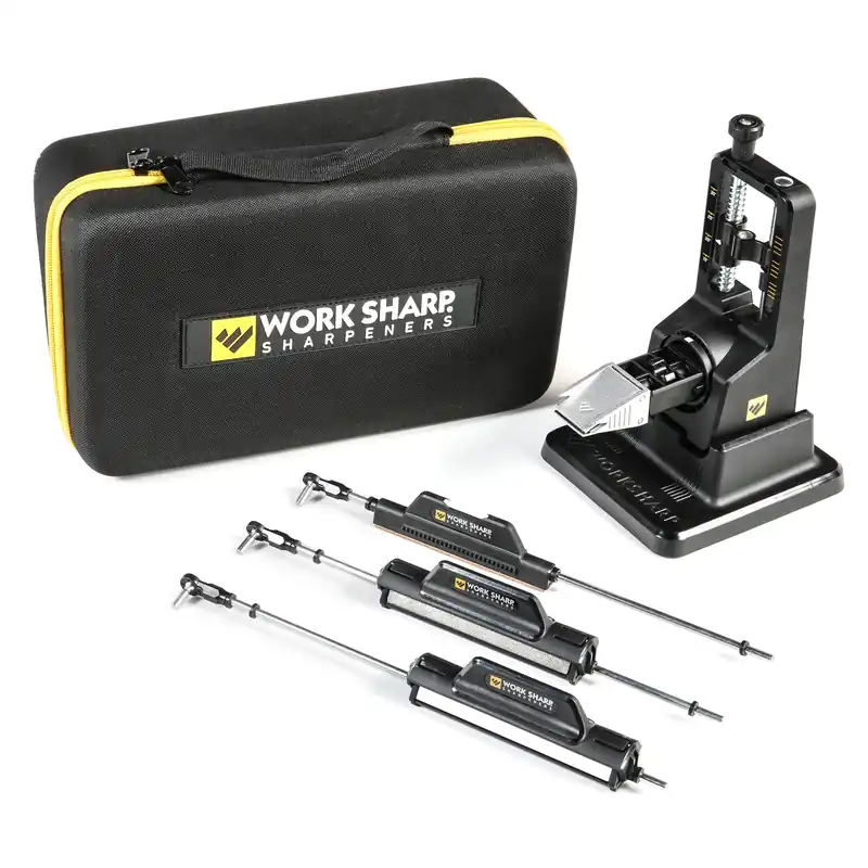 Work Sharp Precision Adjust Elite Knife Sharpener - Fixed Angle Sharpening System for Kitchen & Pocket Knives - Professional Guided Knife Sharpening Tool