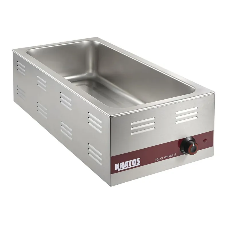 Kratos Commercial Electric Countertop Food Warmer Large 4/3 Size Portable Steam Table Food Warmer for Catered Events Stainless Steel 120V, 1500 Watts (28W-532)