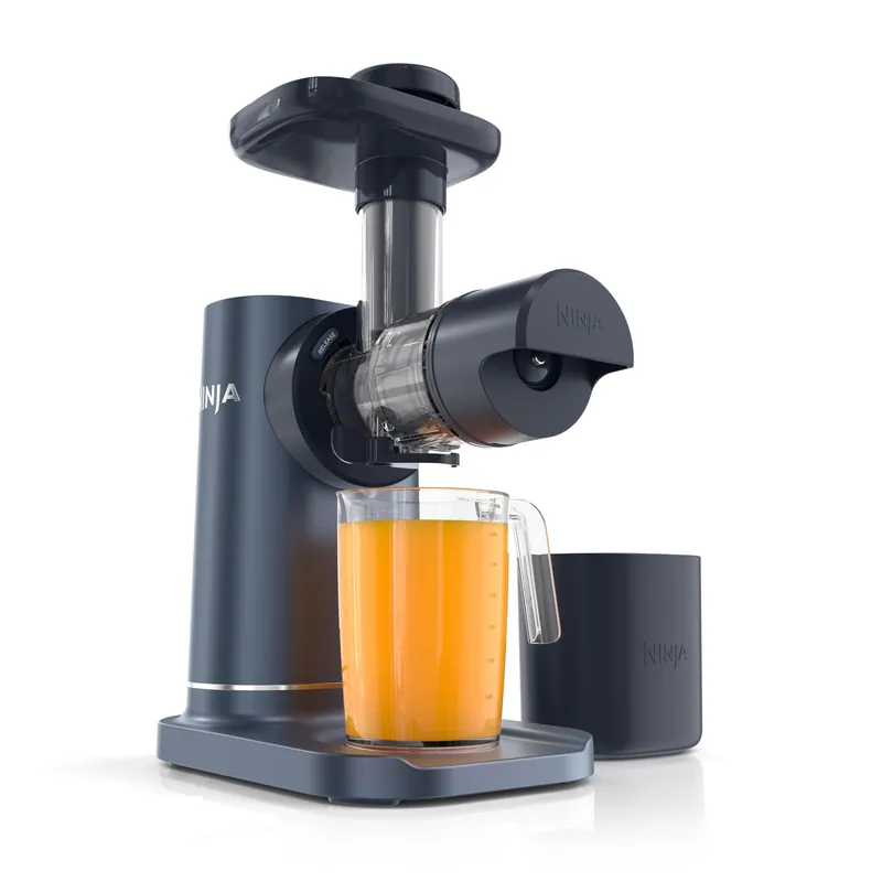 Ninja NeverClog Cold Press Juicer Powerful Electric Slow Masticating Juicer with Pulp Control XL Capacity 24 oz. Juice Jug & 36 oz. Pulp Container Dishwasher Safe Navy 150W JC151NV