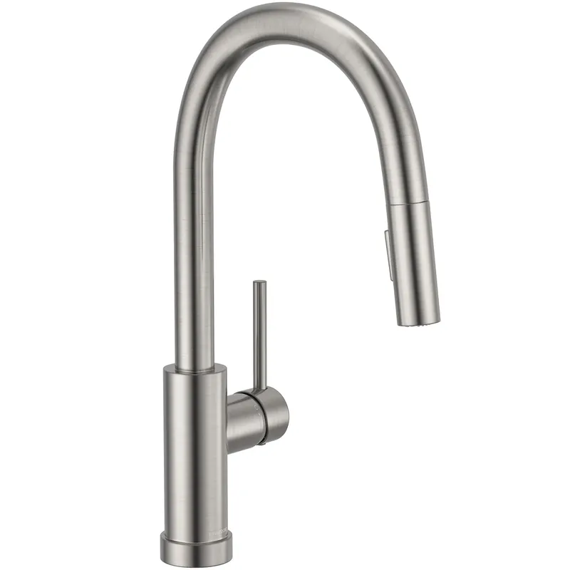 Lava Odoro Brushed Nickel Kitchen Faucet with Pull Down Sprayer, Modern Kitchen Sink Faucet Single Hole Faucet for Kitchen Sink with 2-Function Spray Head, KF1120-BN