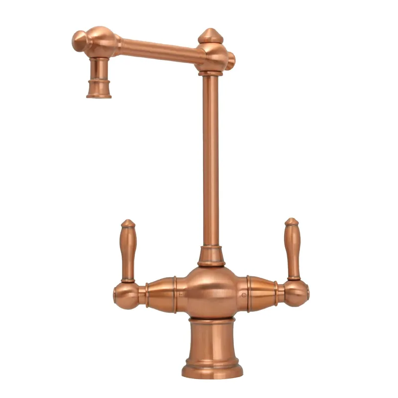 Two-Handles Copper Drinking Water Filter Faucet, Dual Lever Hot and Cold Water Faucet for Instant Hot Water Tank Dispenser & Filtration System