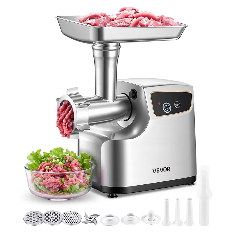 VEVOR Electric Meat Grinder, 5 Lbs/Min Capacity, 8 Meat Mincer with 3 Grinding Plates, 3 Sausage Stuffing Tubes & Kubbe Kit, 700W/0.77HP Sausage Stuffer Maker for Home Kitchens, ETL Listed