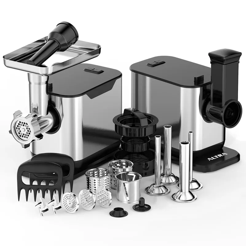 ALTRA LIFE 8 Meat Grinder, [3200W Max] Electric Heavy Duty Sausage Stuff with 2 Stainless Steel Blades and 3 Grinding Plates, Sausage Tube & Kibbe Kit, for Commercial & Home Use