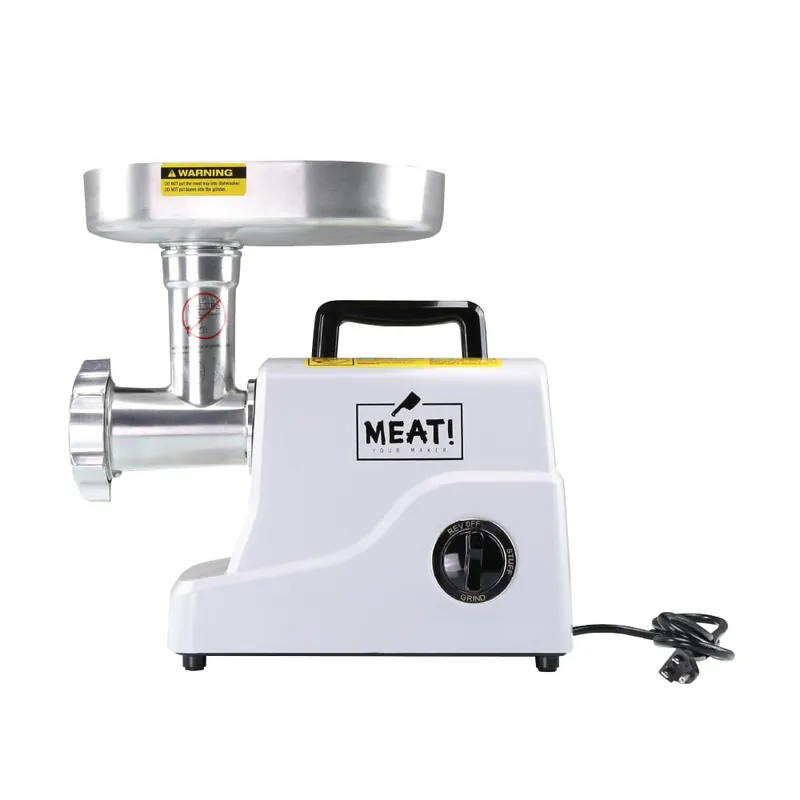 MEAT! 500 Watt Pro-Grade Meat Grinder 12 with Electric Motor, Coarse and Fine Grinding Plates, Stuffing Tubes, For Meat Grinding, Sausage Stuffing, and Meat Processing