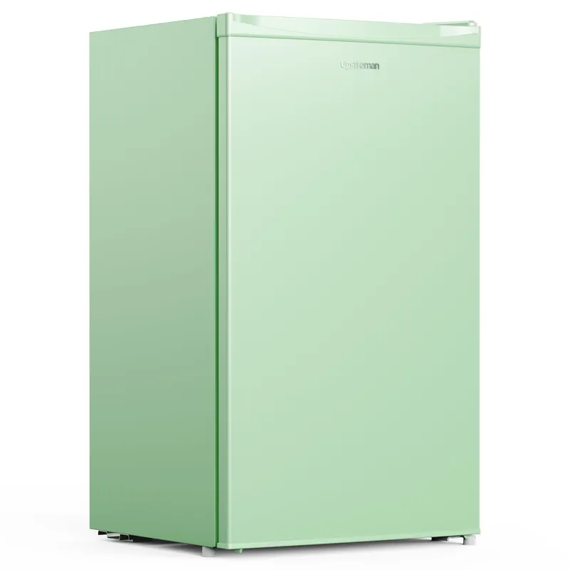 Upstreman 3.2 Cu.Ft Mini Fridge with Freezer, Single Door Mini Fridge, Dorm Fridge, Adjustable Thermostat, Mini Refrigerator for Bedroom, Office, Dorm, Green-BR321