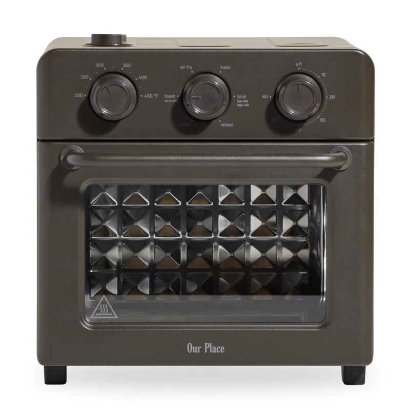 Our Place Wonder Oven 6-in-1 Stainless Steel Air Fryer Toaster Oven Combo with Basket, Rack, Pan & Tray Compact 13 QT Countertop Capacity - Toast, Roast, Bake, Reheat, Broil & Steam Char