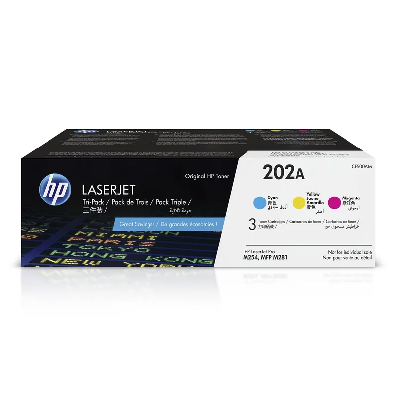 Magenta, Yellow Toner Cartridges Printers (3-Pack) Works with Color LaserJet Pro M254, Color LaserJet Pro MFP M281 Series