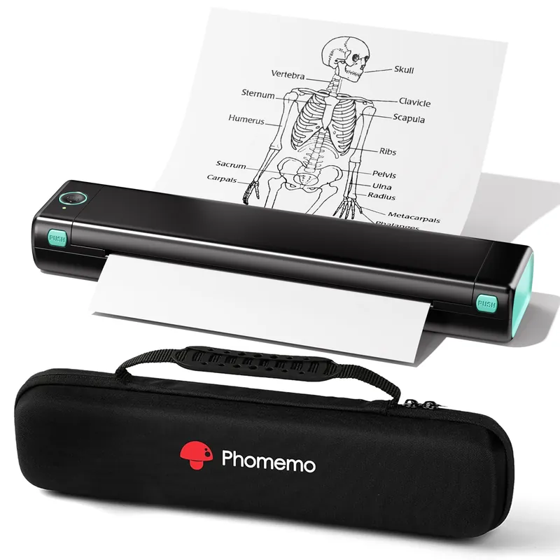 Inkless Printer Compatible with Phone Laptop for Home Use Car School Office, Come with Carry Case