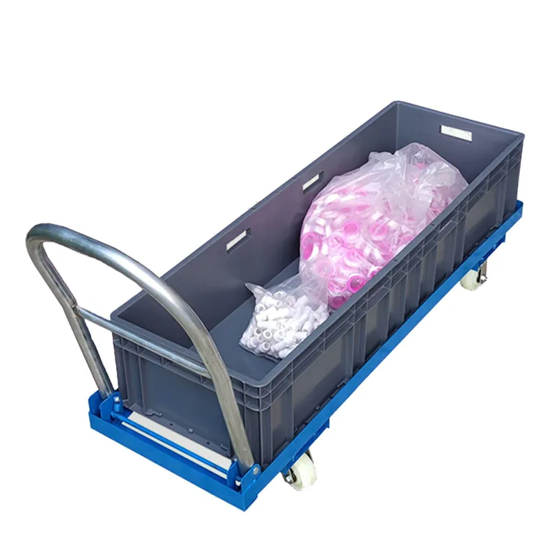 Heavy Duty Foldable Push Cart Dolly with Swivel Handle & Wheels Flat Bed Platform Truck for Warehouse & Garage 100x50x34cm Capacity