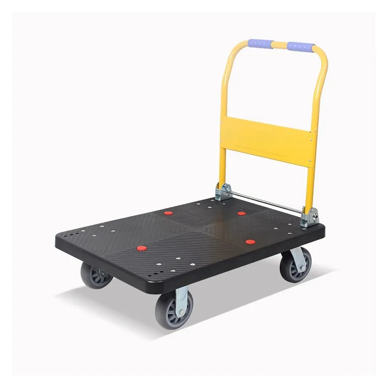 Platform Truck Cart Folding Platform Truck Plastic Panel and Metal Handle Moving Push Cart for Warehouse