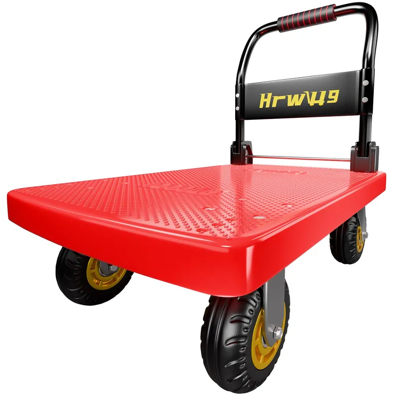 Hand Cart Dolly, Push Cart with 360 Swivel 5‘‘ Wheels, 1200LBS Capacity, Dolly Cart with Wheels