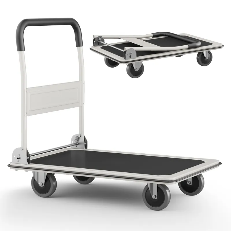 Foldable Push Cart Dolly 330 lbs. Capacity Heavy Duty Moving Platform Hand Truck with Swivel Wheels