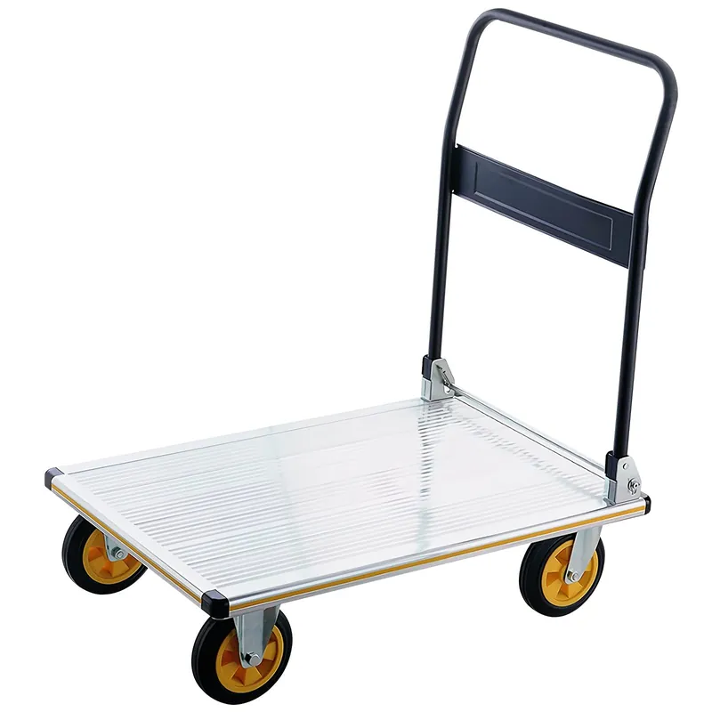 Push Cart Dolly Folding Platform Truck Aluminum Alloy Hand Cart with Wheels and Foldable Handle Push Trolley for Lage