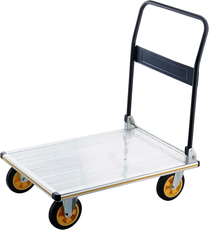 Platform Truck Flat Moving Cart Hand Trucks Steel Push Dolly,Platform Truck Push Cart Folding Platform Truck Aluminum Alloy Hand Cart with Wheels
