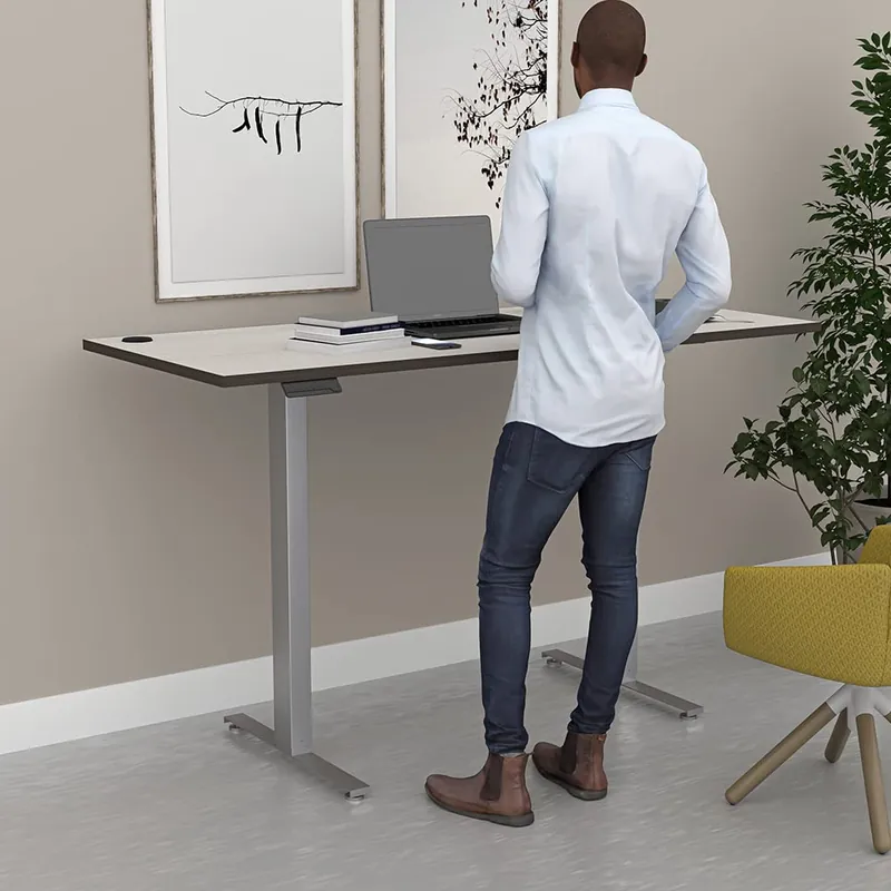 Series Electric Sit-Stand Straight Desk Commercial Grade Height Adjustable Desk