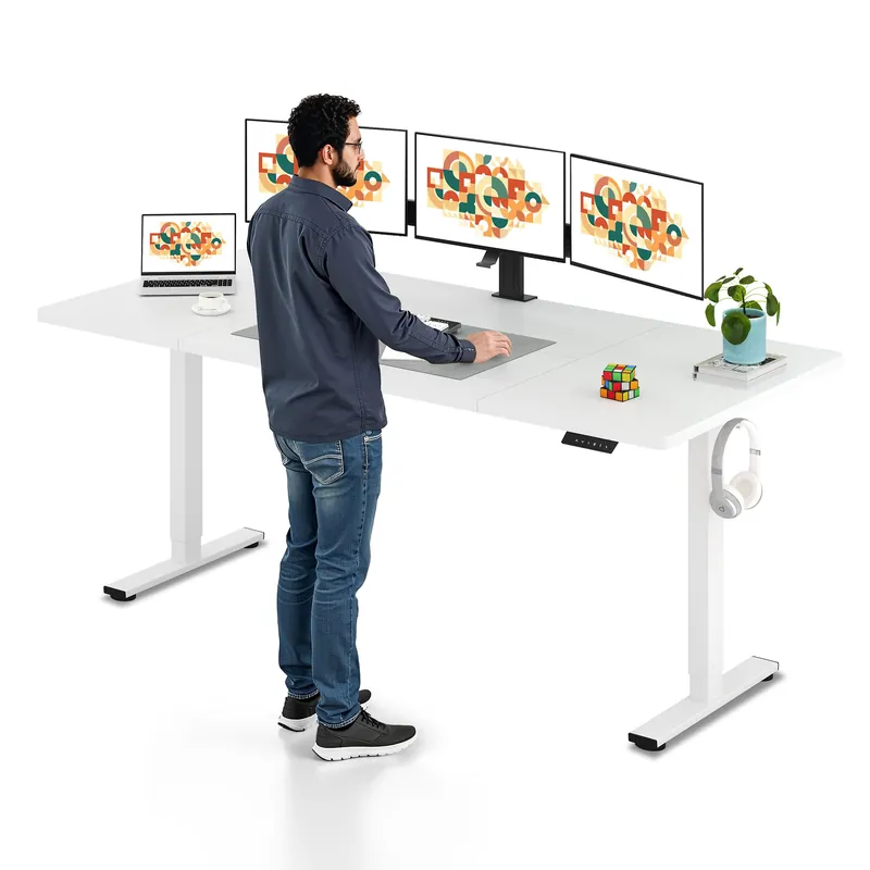 Electric Standing Desk, 79 x 32‘‘ Height Adjustable Sit Stand Desk with Large Splice Board Desktop