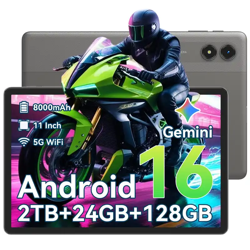 11 Inch Tablet, Android Tablet 16 with Gemini AI, 24GB RAM 128GB ROM Octa-Core Computer Tablets