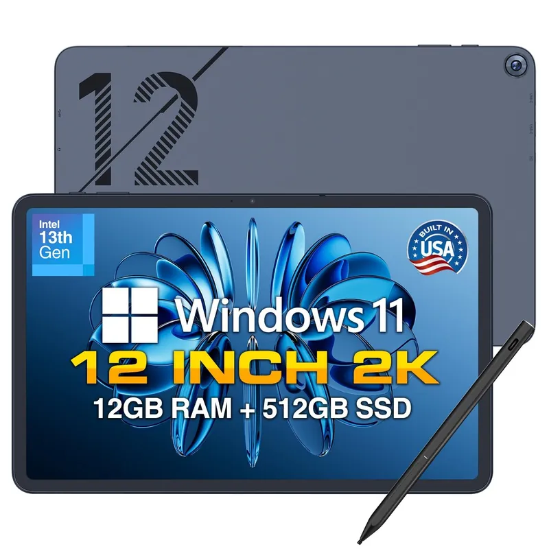 Fusion5 2026 Version 12" 2K Display Windows 11 Tablet PC with Stylus Pen