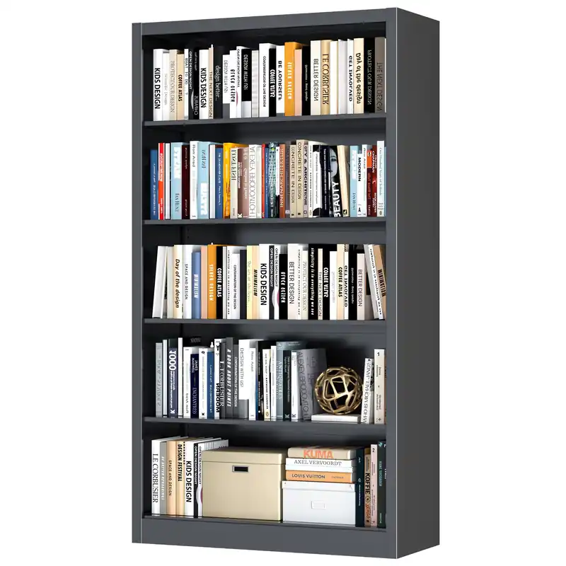 Adjustable 5-Tier Bookcase with High Weight Capacity,Bookshelves and Bookcases for Living Room,Offic