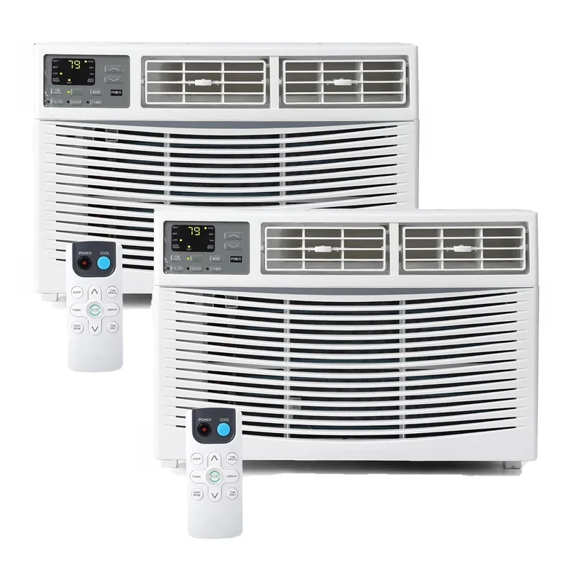 Smart Window Air Conditioner 2PCS, 8,000 BTU Cools Up to 350 Sq.Ft – Quiet 115V Cooling, WiFi & App Control, Voice Compatible, Dehumidifier, Timer, Remote – Ideal for Bedroom, Living Room, Office