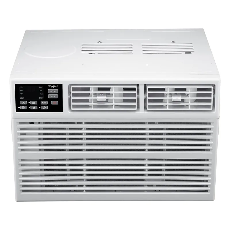 Whirlpool 24,000 BTU Window Air Conditioner with Dehumidifier, 230V, Window AC for Extra Large Rooms up to 1500 Sq. Ft., Bedroom, Living Room, Apartment, with Remote, 3 Speeds, and 24H Timer, White
