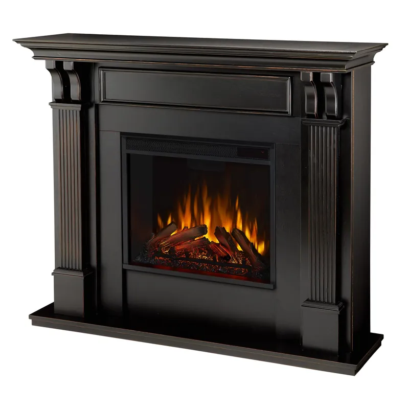 Real Flame Ashley 48" Electric Fireplace with Mantel for Living Room or Bedroom, Replaceable Fireplace Insert Heater, Realistic Log and Flame Effect, Remote Control, Timer