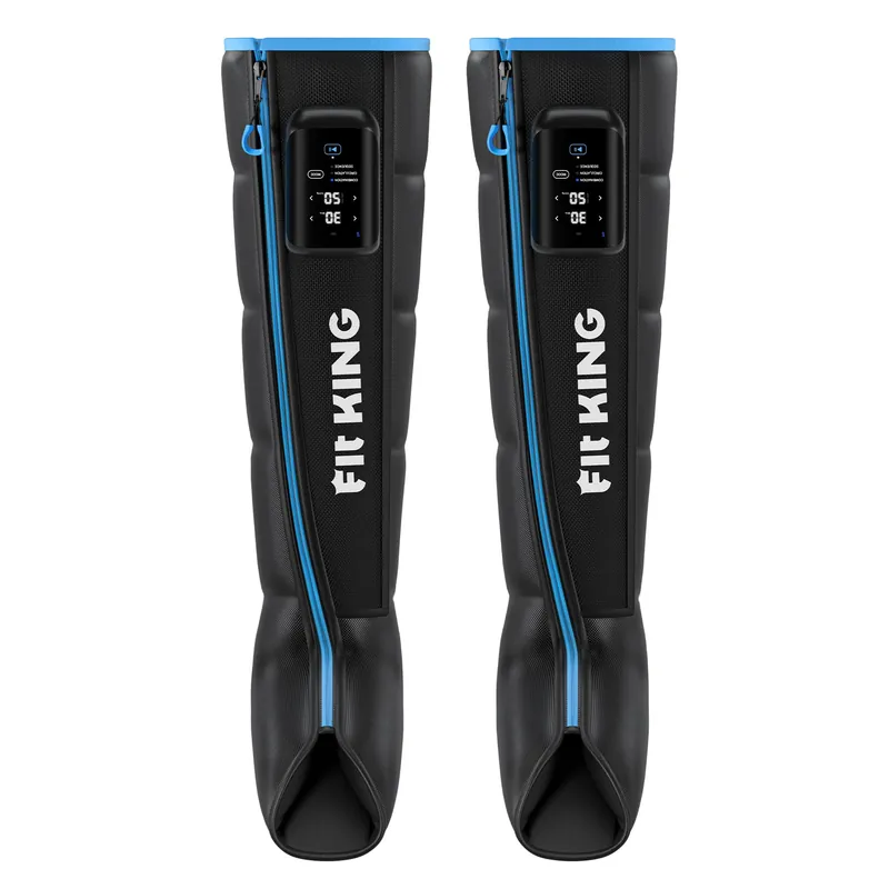 FIT KING Cordless Air Compression Recovery System with 3 Modes and 11 intensities, Sequential Leg Massager for Athletes and Sports Enthusiasts (Medium)