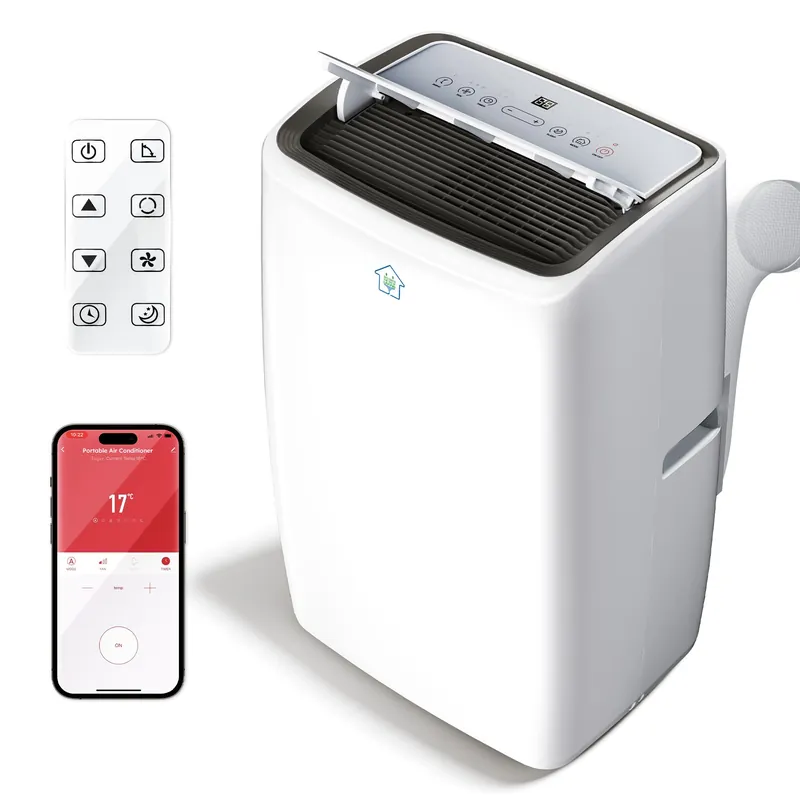 2026 Upgraded Portable Air Conditioners 14000 BTU, Smart Portable AC Unit with App & Remote Control, 4-in-1 Cooling, Heating, Dehumidifier, Fan for Rooms up to 700 sq.ft, 24H Timer, 2 Speed