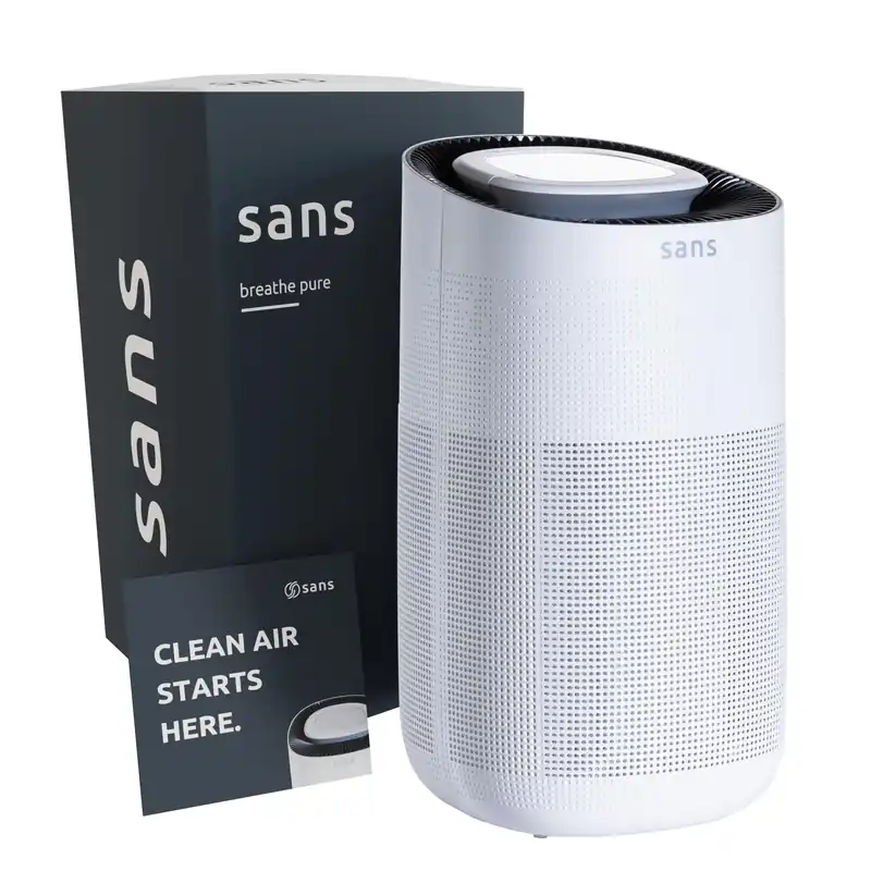 Sans True HEPA 13 Air Purifier for Extra Large Rooms (1560 sq ft) UV-C Light Layer & Carbon Odor Absorption Quiet 35dB Auto-Mode, Captures Smoke, Dust & Allergens (White)