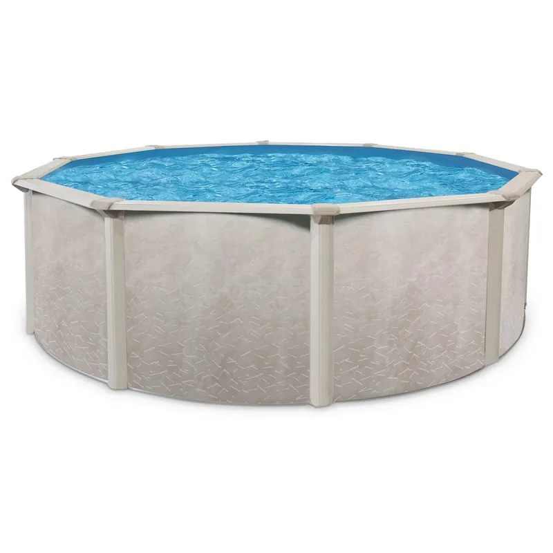 Aquarian Above Ground Swimming Pool, Phoenix Steel-Frame, 24‘, Cognac - Large Heavy-Duty Outdoor Family Pool for Backyard, Patio, and Yard