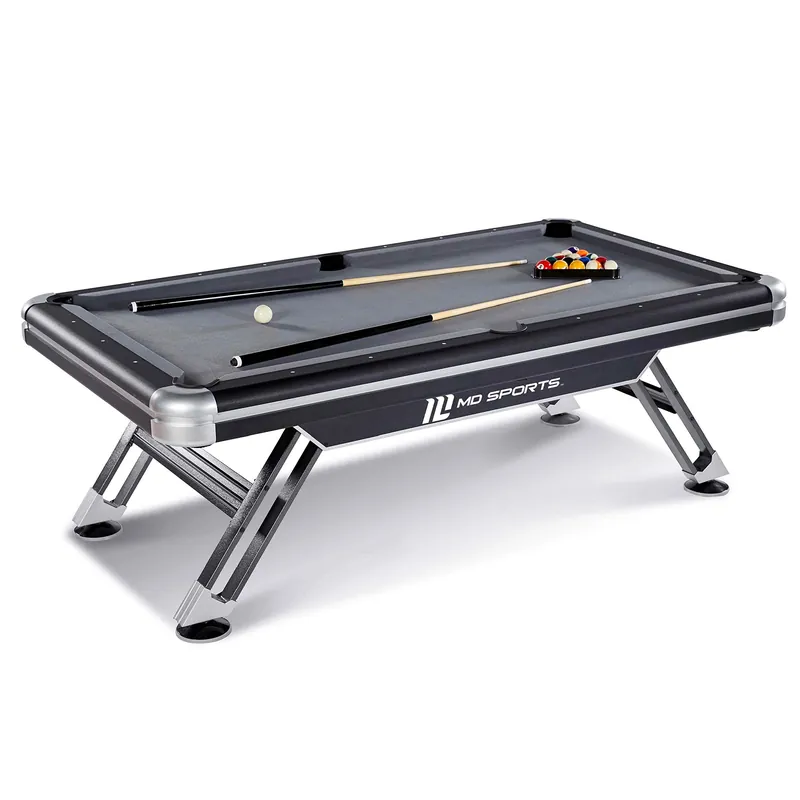 MD Sports 7.5‘ ft Titan Pool Table with Billiard Ball and Cue Stick Set