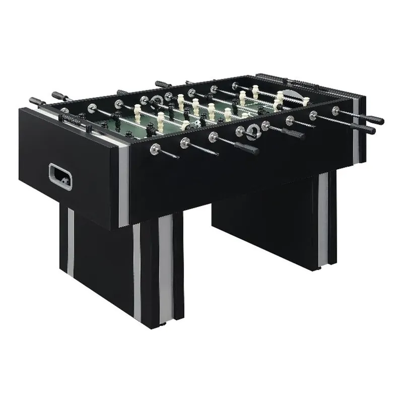 Pemberly Row Contemporary Wood Foosball Table with Score Counters, Black Finish, Sturdy Play Surface & Steel Rods – Indoor Game Table for Family, Adults, Teens & Game Rooms