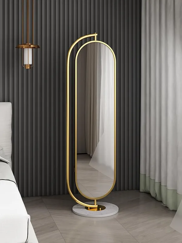YUXING1205 Floor Mirror Mirror Floor-Standing Dressing Mirror Bedroom Full-Body Rotatable Home Storage Three-Dimensional Fitting Mirror Full Length Mirror(A), wanghairong158