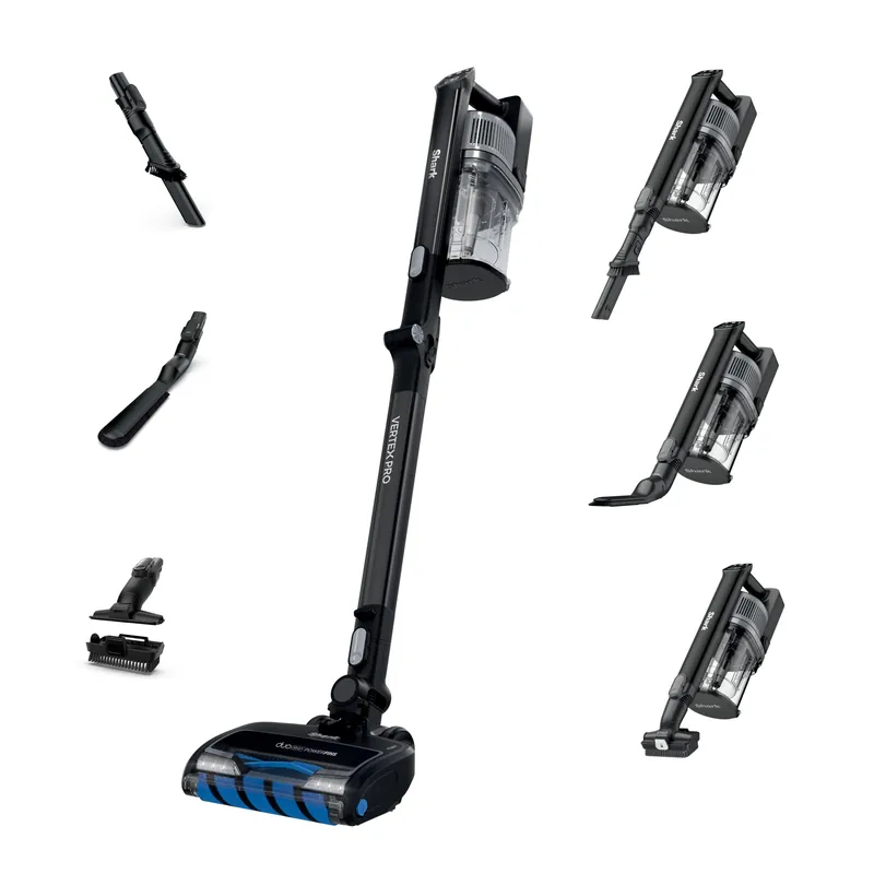 Shark Vertex Pro Cordless Stick Vaccum Lightweight 2-in-1 Vacuum with Removeable Handheld, DuoClean Powerfins, HEPA, IQ Display & Self Cleaning Brushroll 120-Min Runtime Black/Silver IZ682H