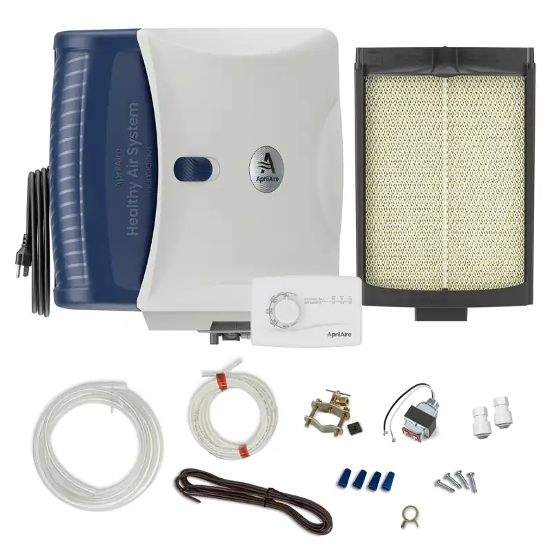 AprilAire 720MKZ Whole-House Fan-Powered Evaporative Humidifier – 21 GPD, Water Saving, Manual Control, Installation Kit, for up to 6,250 Sq. Ft., Part of the AprilAire Healthy Air System