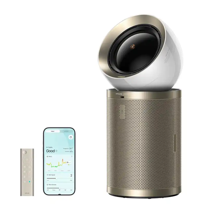 Dreame Smart Air Purifier for Home Large Room, Cleans 7,534 ft² in One Hour with 4 Filters, Dual-way Air Oulets, Al Tracking, Air Quality Monitor with 7 Sensors, 2-in-1 Purifier & Fan, PM10