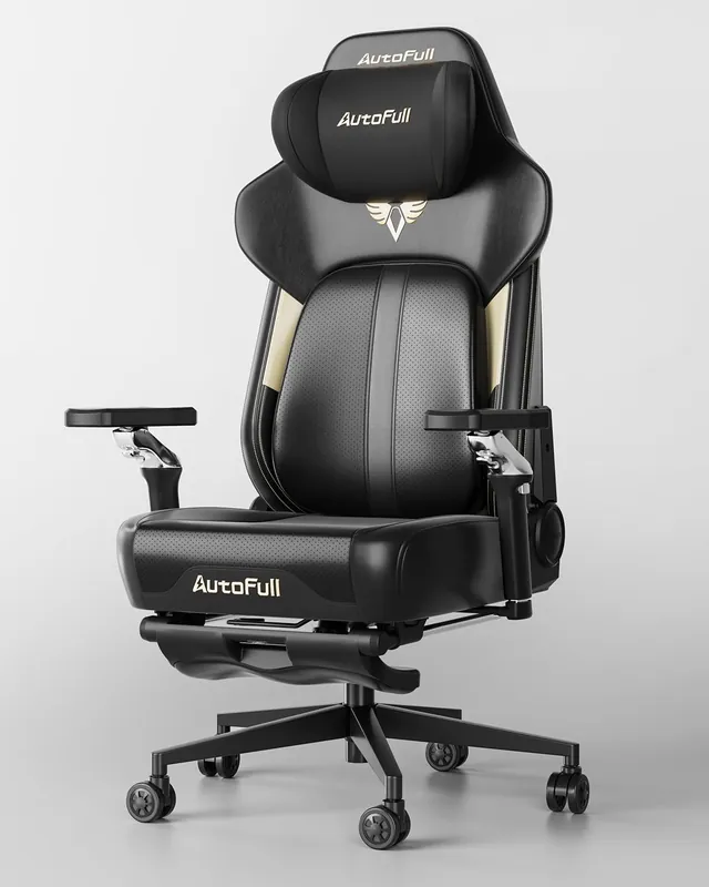 AutoFull M6 Gaming Chair with Climate Control Massage – Ventilated & Heated Seat, 3rd-Gen Active Lumbar Support, 360° Adjustable Armrests, Ergonomic Chair for Gamers & Home Office (Black)
