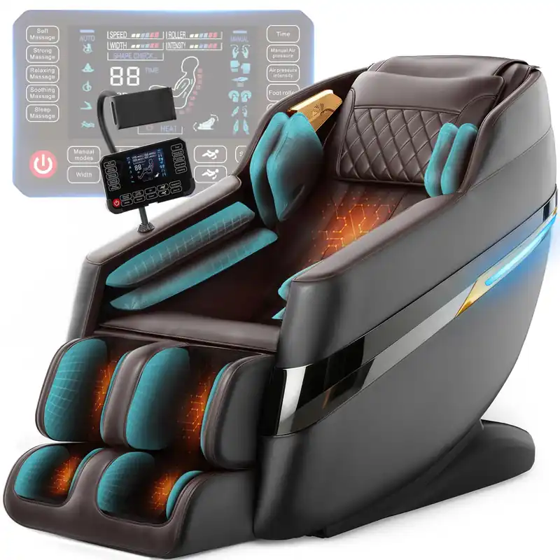 FURNIMAT 2026 Massage Chair Full Body, 3D SL-Track Zero Gravity Shiatsu Massage Chair Recliner with AI Control, Body Scan, Airbags, Heating, Foot Roller, Auto Modes, Bluetooth Speaker