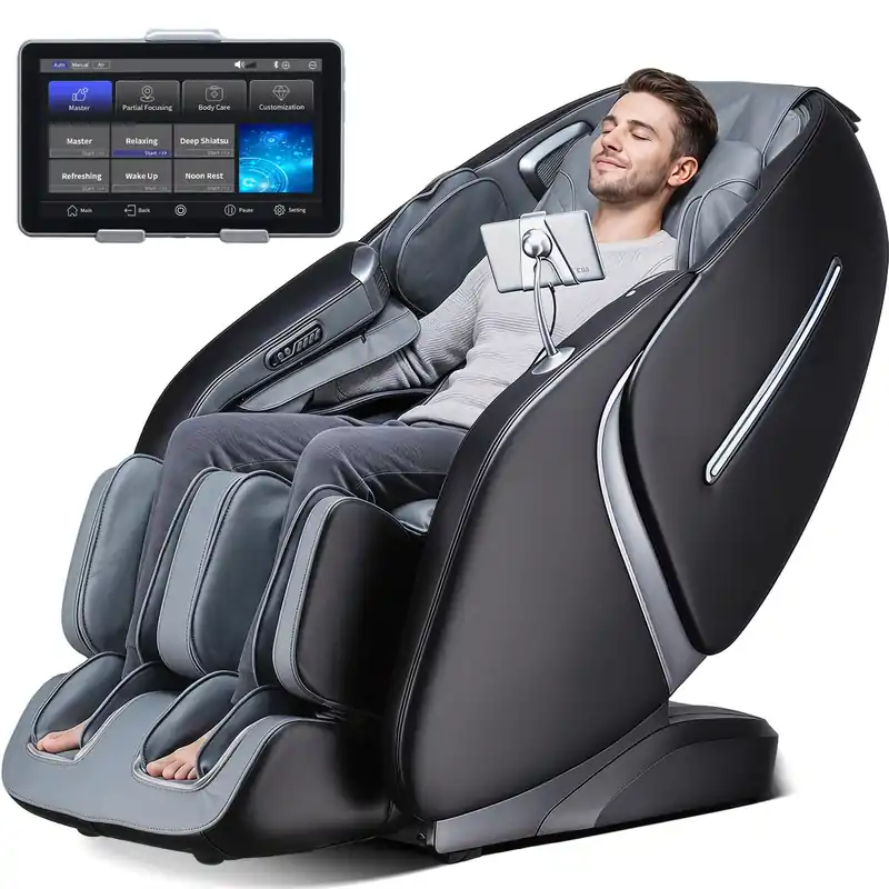 BOSSCARE 4D Massage Chair Full Body Zero Gravity Shiatsu Messager Chair-SL Track AI APP Body Scanning Heating Back Foot Recliner-Massaging Chairs for Office Home