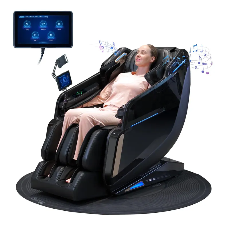 4D Massage Chairs Full Body 57" SL-Track Zero Gravity Massage Chair Recliner Shiatsu with Heat, AI Voice Control, Foot Roller & 3-Zone Heating - Home Electric Massager for Mom/Wife/Dad/Home Office