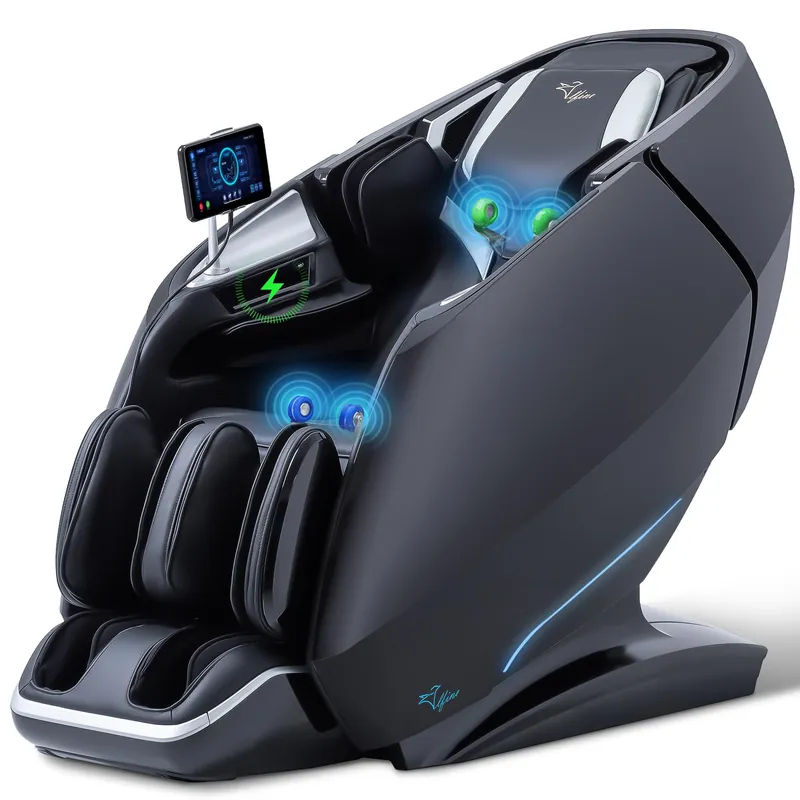 Alfine Genuine Leather 4D x 3D Massage Chair – Dual Mechanism Full Body Recliner with Flexible 172°SL Track,Smart Health Detection, OTA Cloud Upgrade, APP & AI Voice Control, 20+5 Custom Programs
