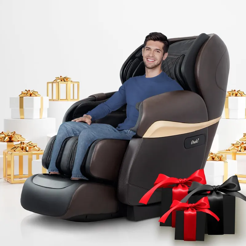 Osaki Pro OS-4D Paragon Dark Brown Massage Chair Multi-Angle L-Track 4D Massage Zero Gravity Space Saving Heating Foot Roller Voice Recognition High Intensity Fullbody Airbag