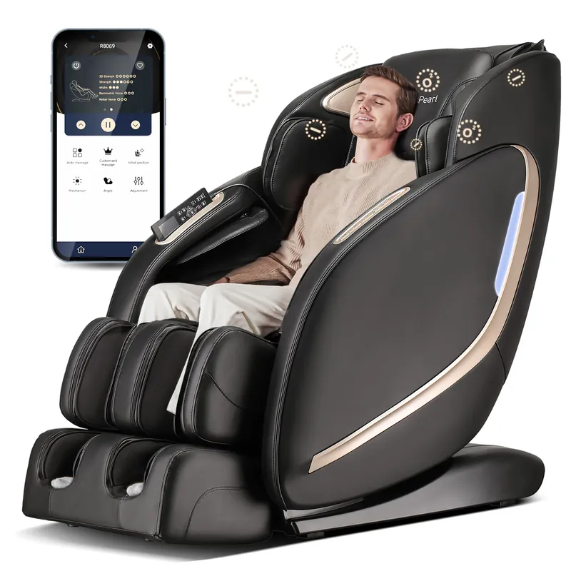 EASPEARL Massage Chair, Zero Gravity Massage Chairs Full Body with APP, Phone Holder, Waist and Calf Heat, Thai Stretch, Body Scan, USB Port, Bluetooth Speaker, Shiatsu Massage Recliner (Black)