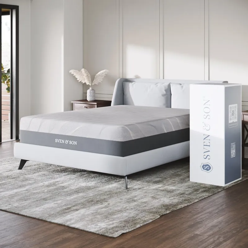 Sven & Son Gel Memory Foam Mattress, Premium Materials, CertiPUR-US Certified Foam, Fiberglass-Free, Made in the USA, 12 inch Medium - Queen