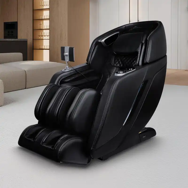 Titan 4D Ultima Shiatsu Recliner 4D Massage Chair Full Body Air Bag Massage Zero Gravity Reclining Stretching Intelligent Voice Control Hand Reflexology (Black)