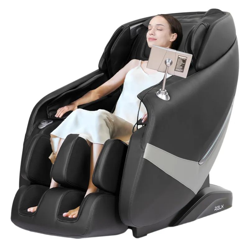 RELX 2026 Massage Chair Full Body, Zero Gravity Airbag Shiatsu Massage Chair with SL-Track, Heating, AI Control, Body Scan, 13 Modes, Foot Rollers, and Deep Yoga Stretch (Black)