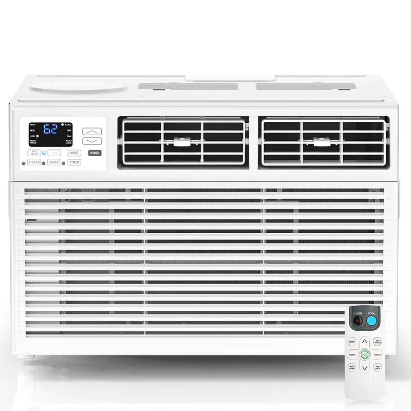 ZAFRO 10000 BTU Window Air Conditioner Unit Cools Up to 450 Sq.Ft.,Window AC Units with Dehumidifier, 4 Fan Speed, Energy Saving with Remote for Bedroom,Small Rooms,White